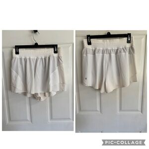 Medium Lululemon White Shake It Out High-Rise 2.5" Running Short.  In EUC!